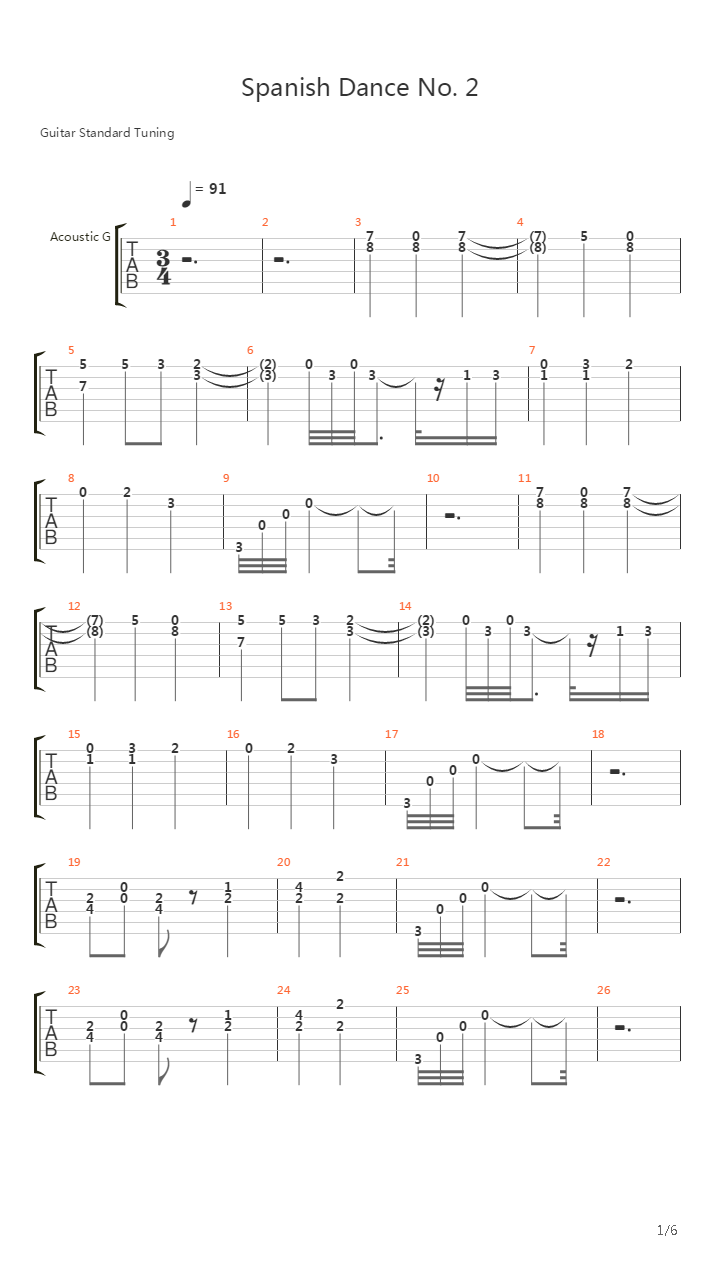 Spanish Dance No. 2吉他谱