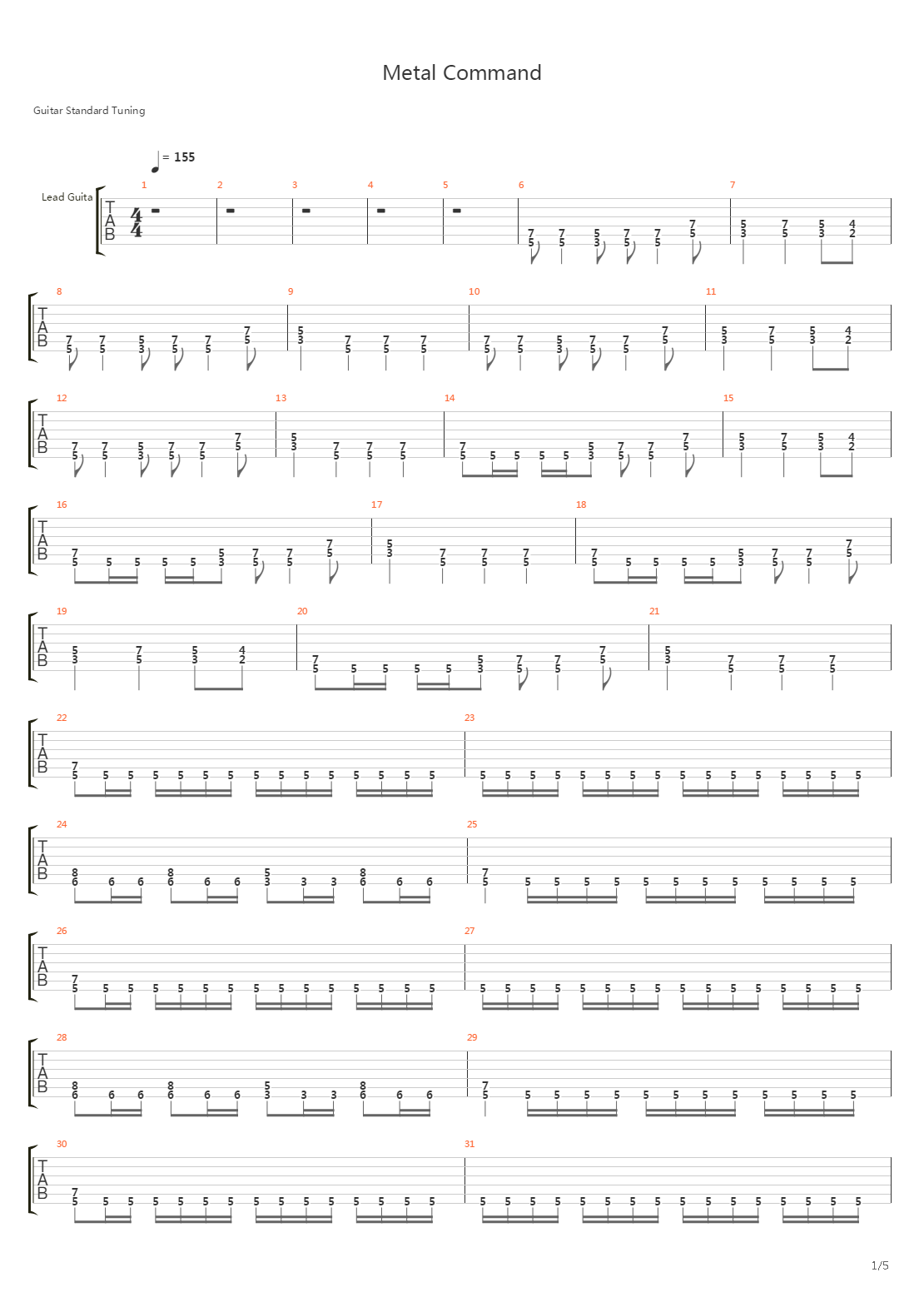 Metal Command吉他谱