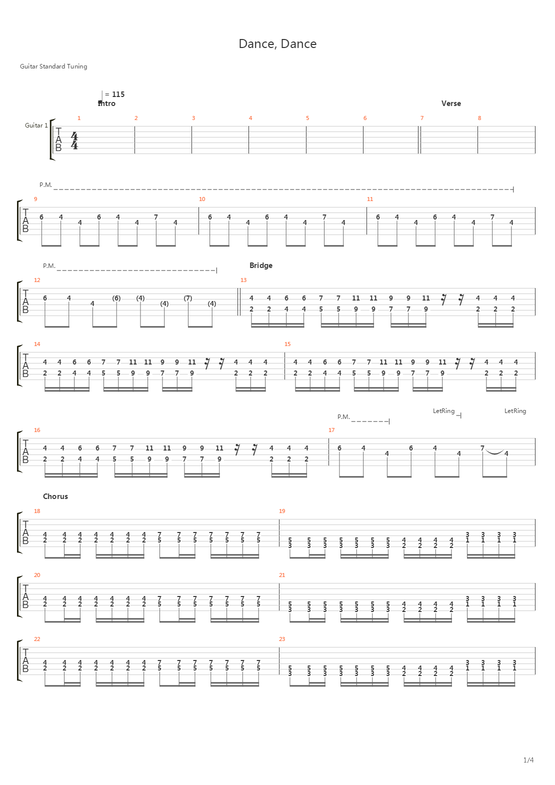 Dance, Dance吉他谱