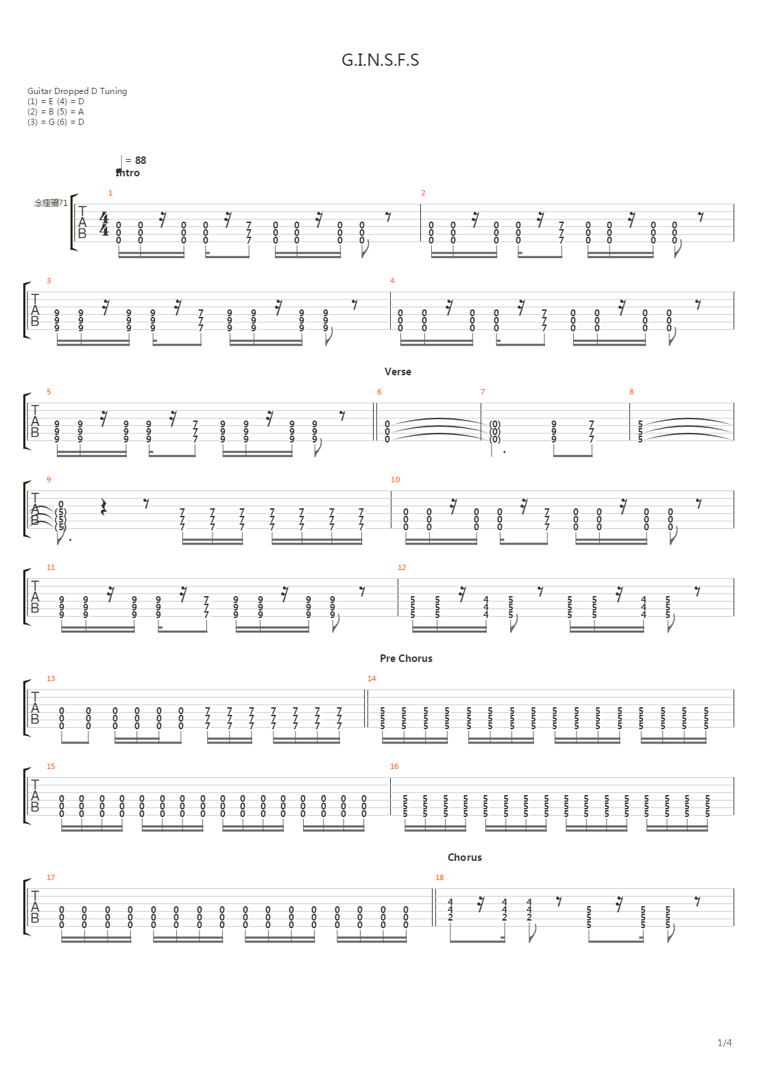 G.I.N.S.F.S吉他谱