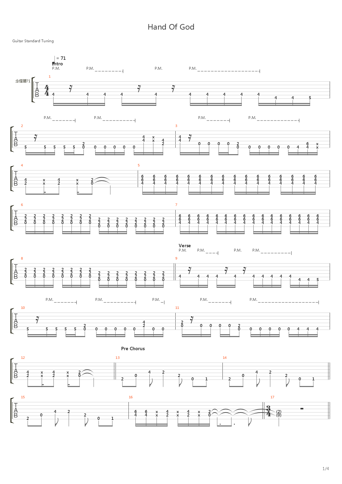 Hand Of God吉他谱