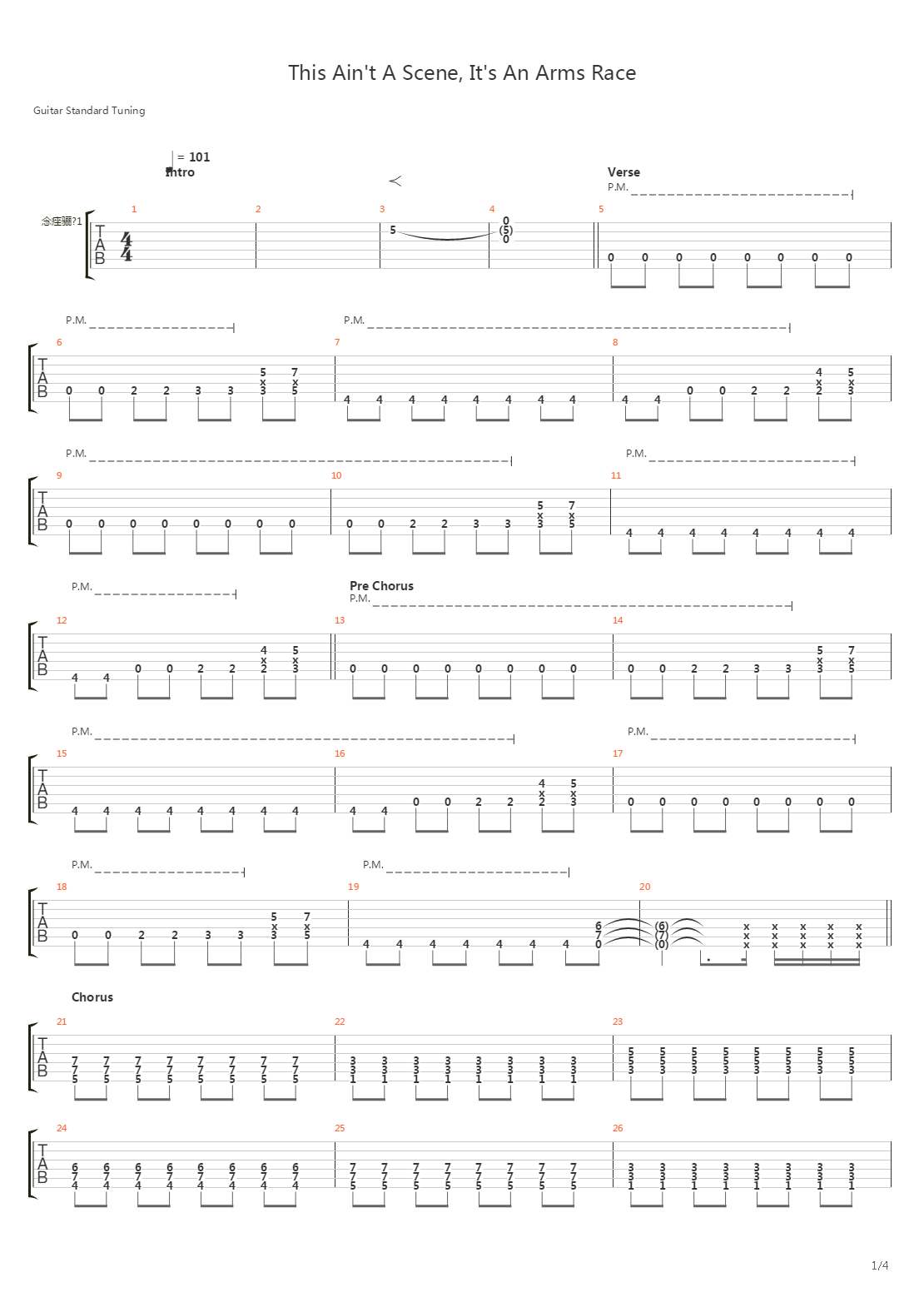 This Ain't A Scene, It's An Arms Race吉他谱