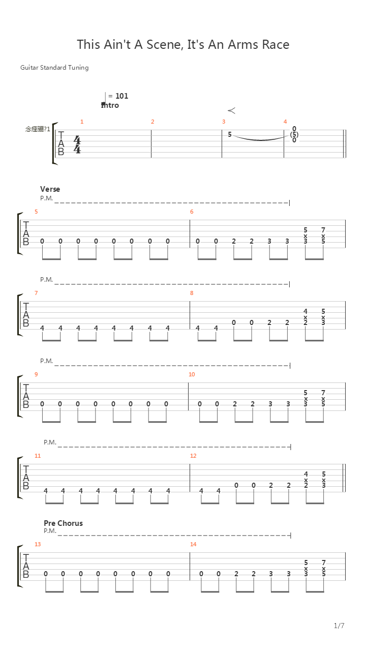 This Ain't A Scene, It's An Arms Race吉他谱