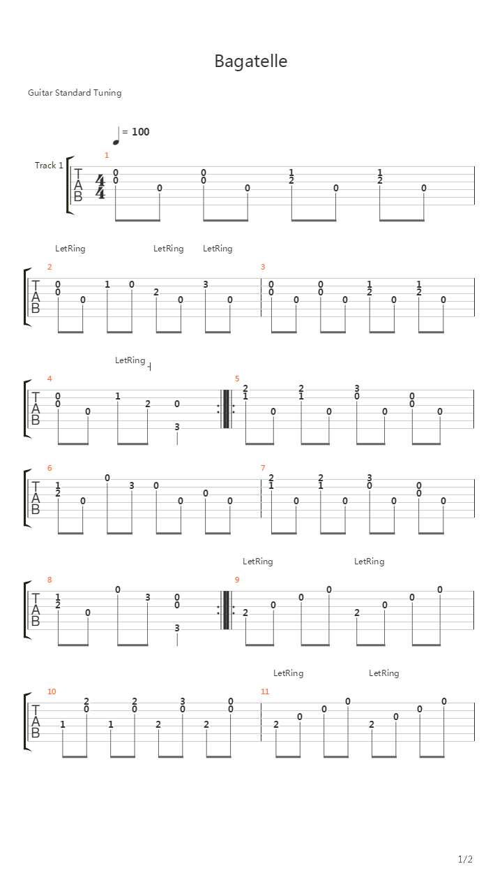 Bagatelle吉他谱