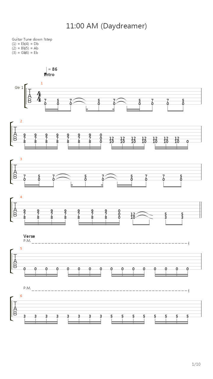 11 00 Am Daydreamer吉他谱