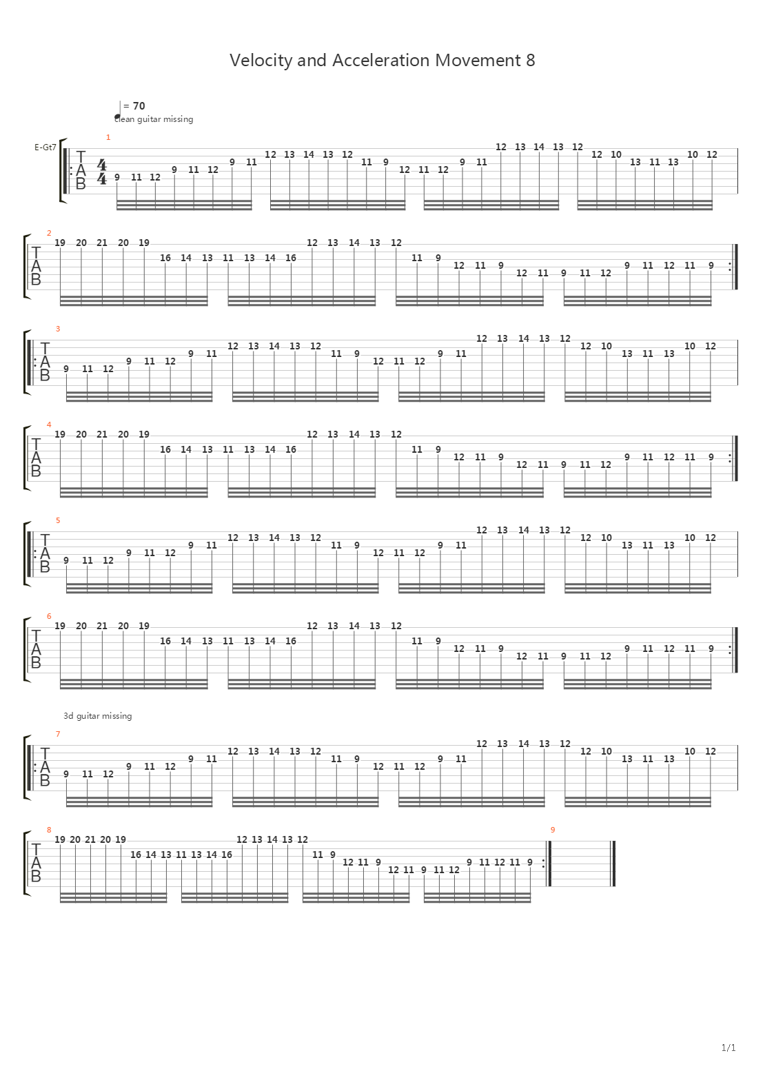Velocity And Acceleration Movement 8吉他谱
