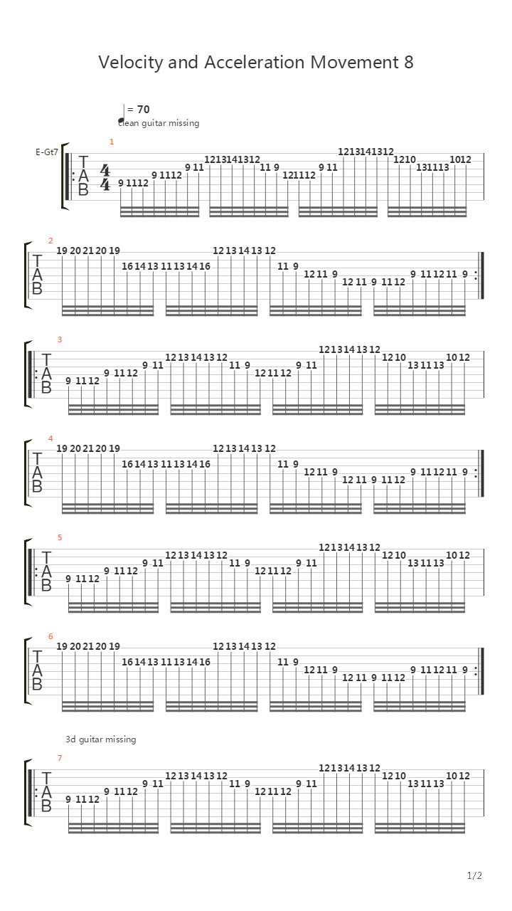 Velocity And Acceleration Movement 8吉他谱