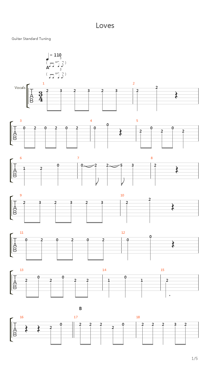 Loves吉他谱