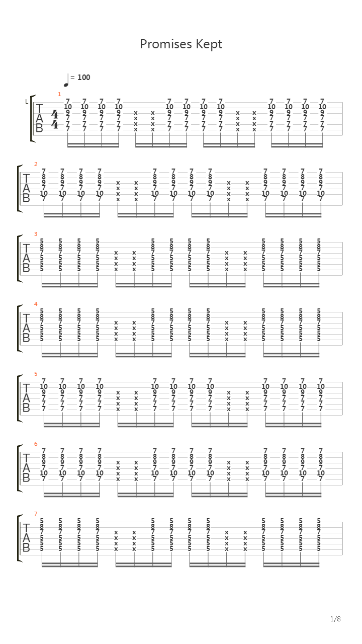 Promises Kept吉他谱