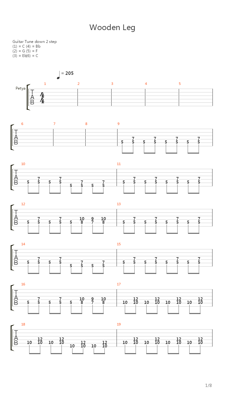 Wooden Leg吉他谱