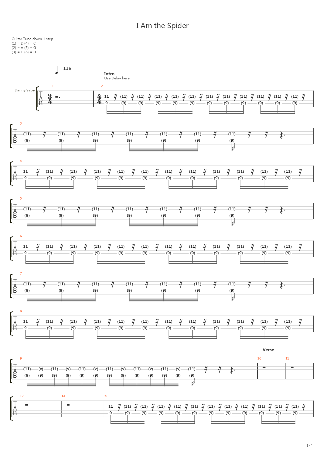I Am The Spider吉他谱