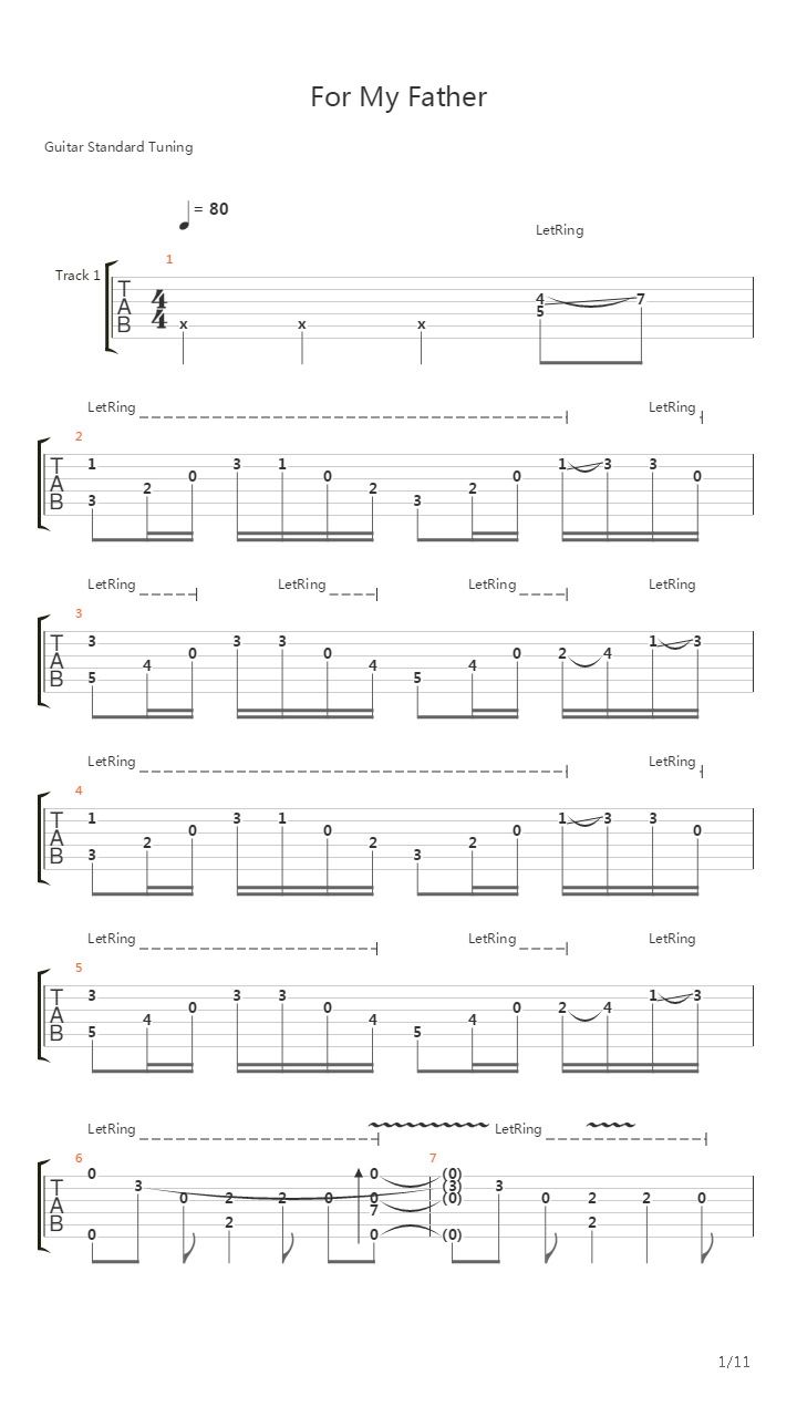 For My Father吉他谱