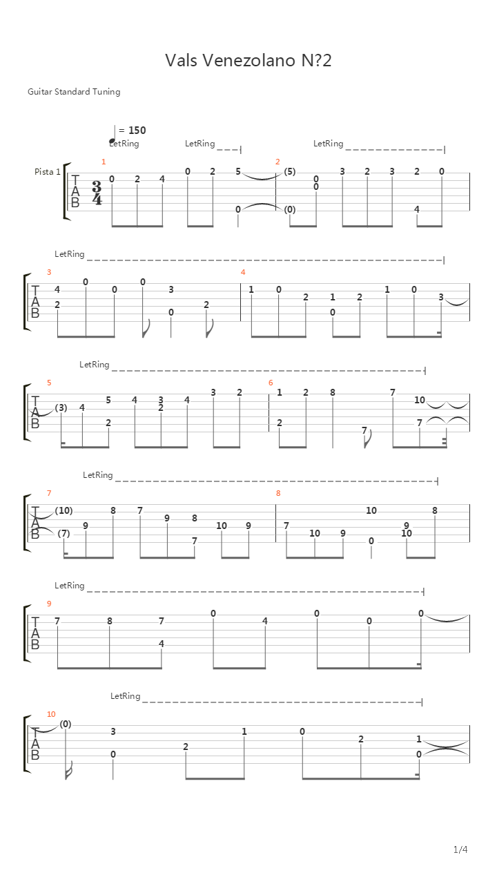 Vals Venezolano No2 Andreina吉他谱