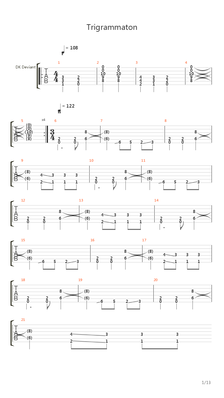 Trigrammaton吉他谱