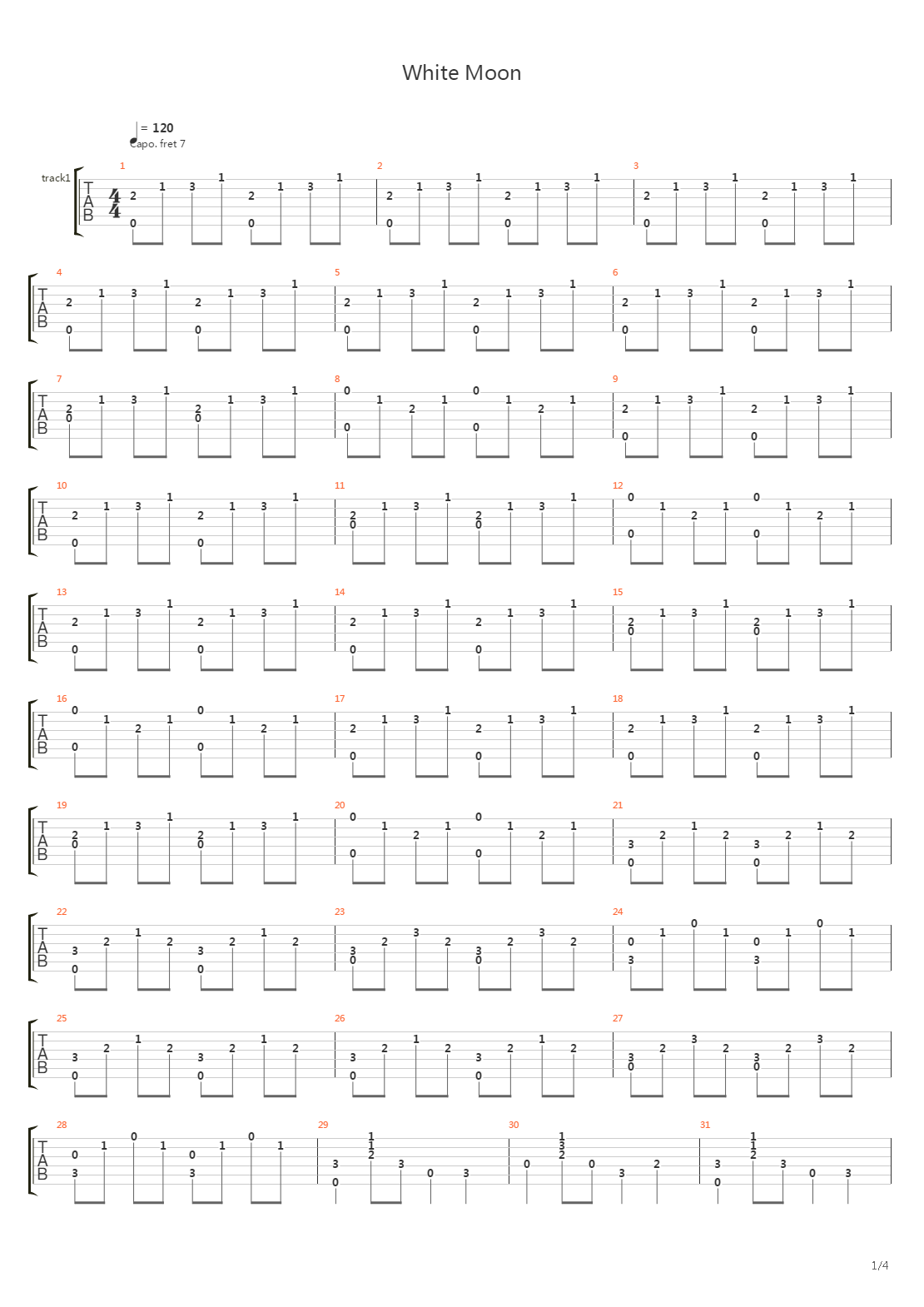 White Moon吉他谱