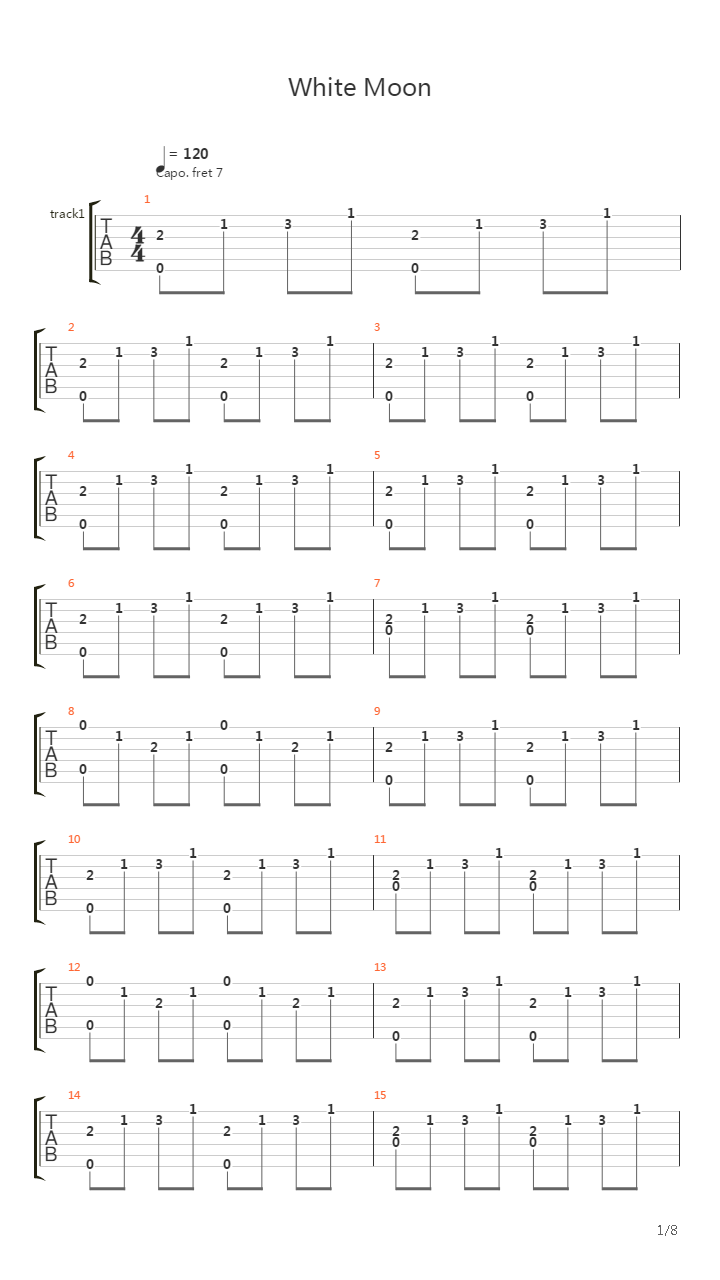 White Moon吉他谱