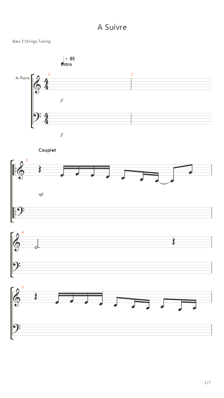 A Suivre吉他谱