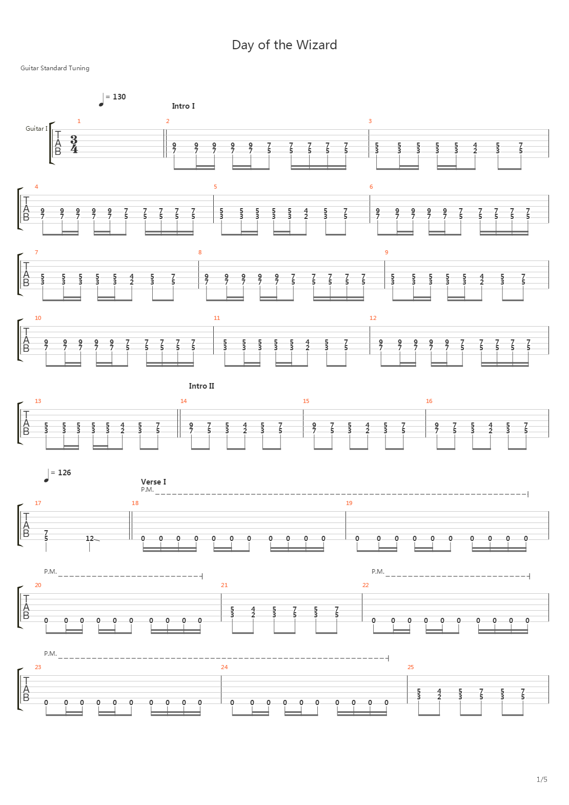 Day Of The Wizard吉他谱