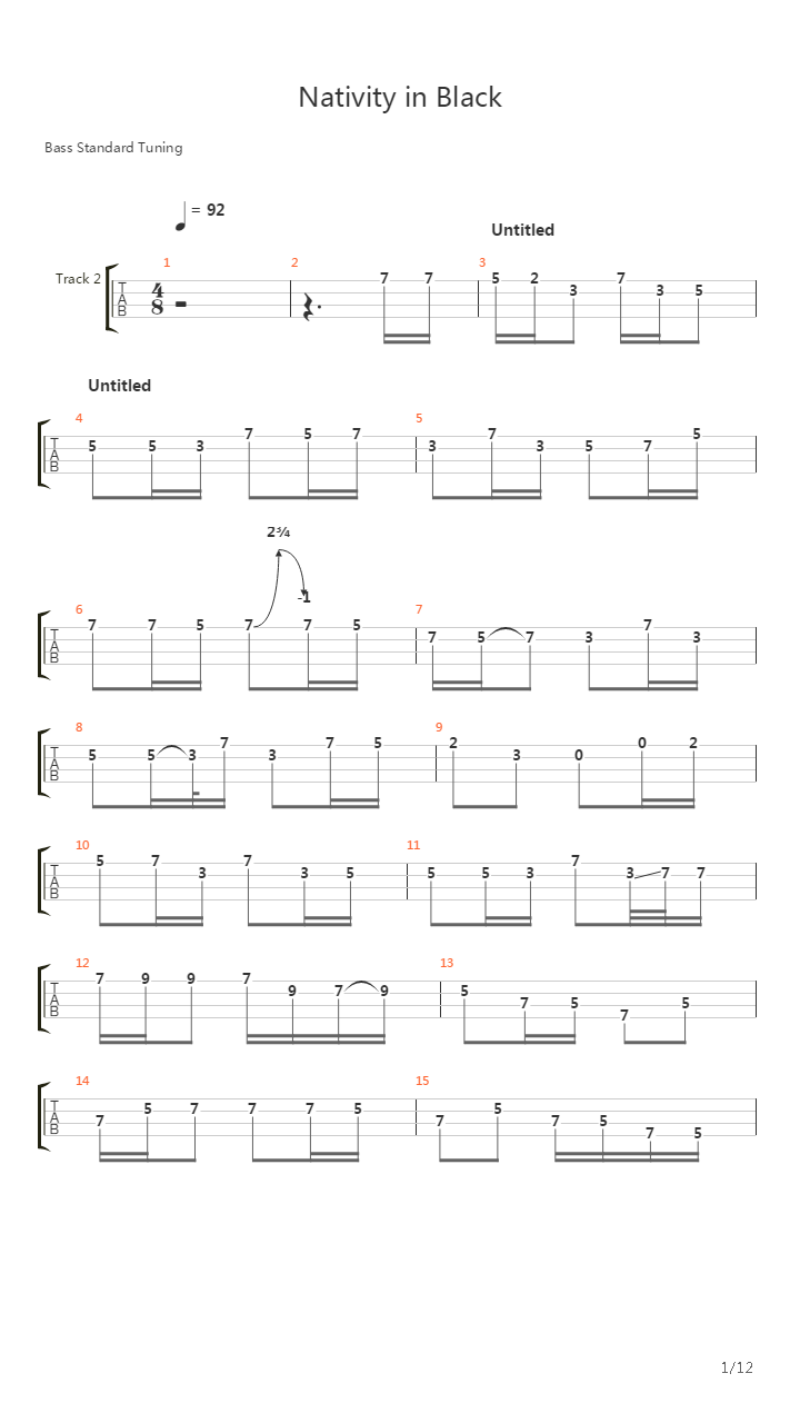 Nativity In Black吉他谱
