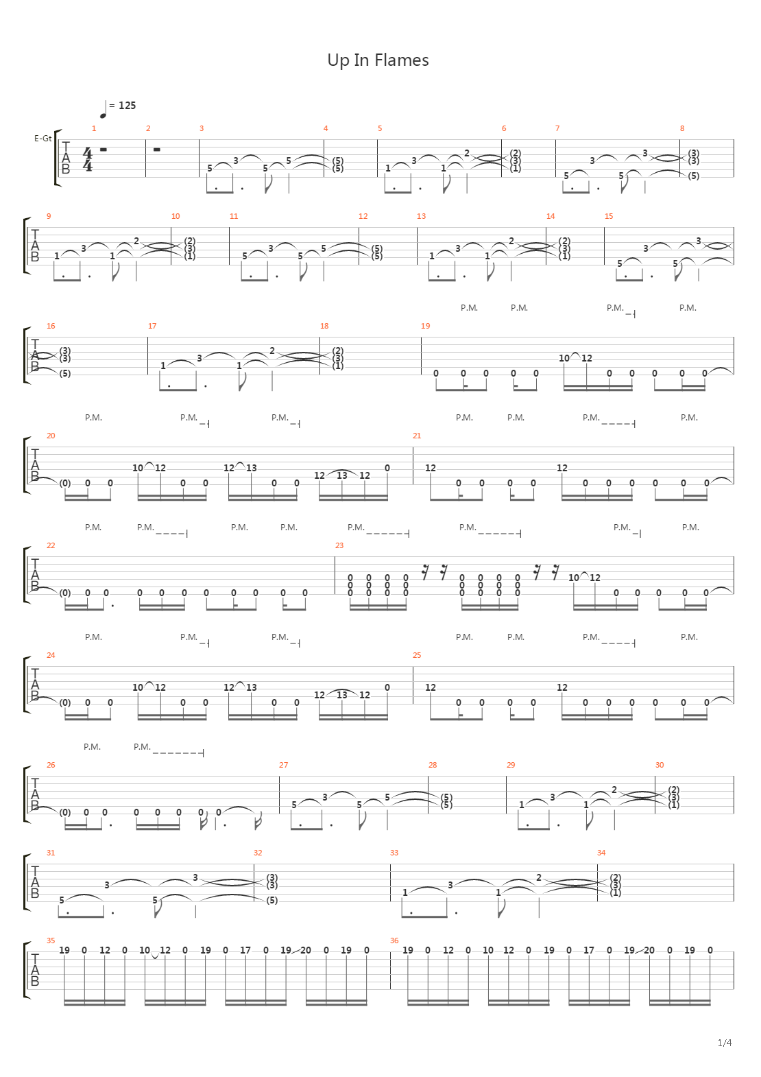 Up In Flames吉他谱