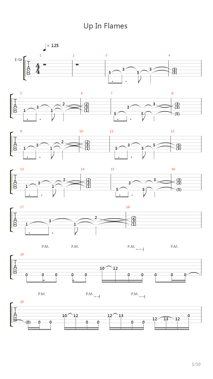 Up In Flames吉他谱