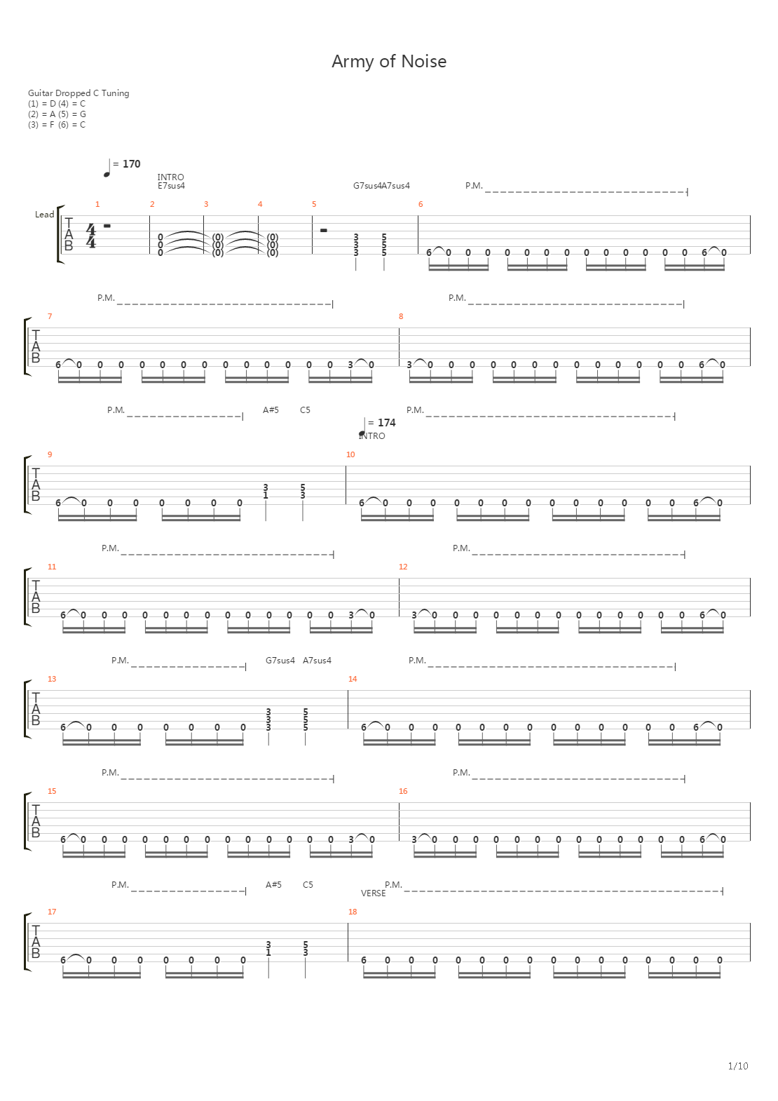 Army Of Noise吉他谱