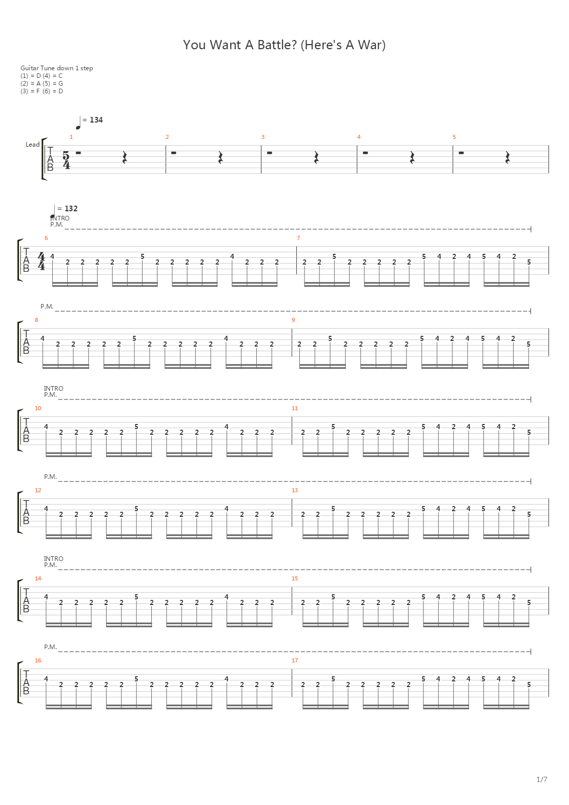You Want A Battle Heres A War吉他谱