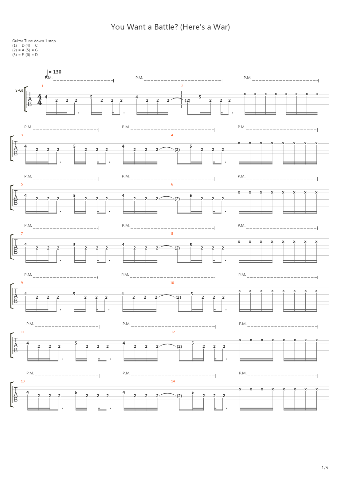 You Want A Battle Heres A War吉他谱