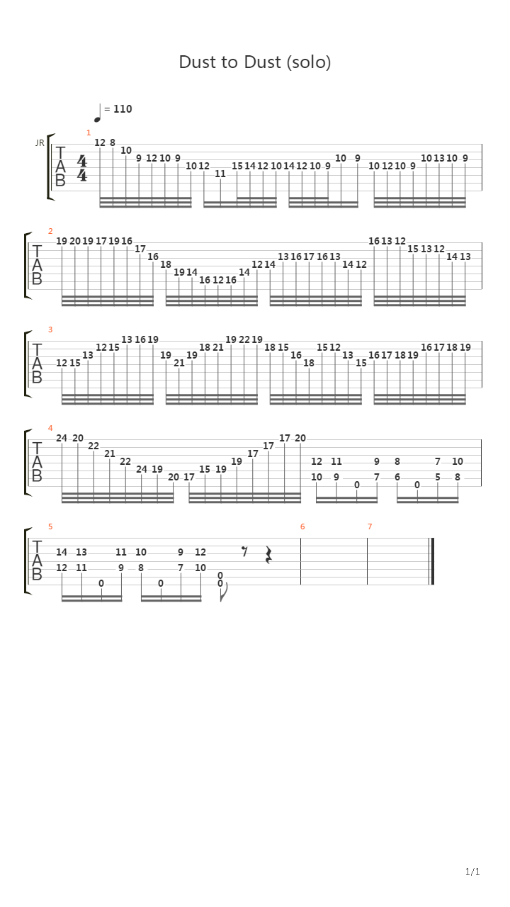 Dust To Dust吉他谱