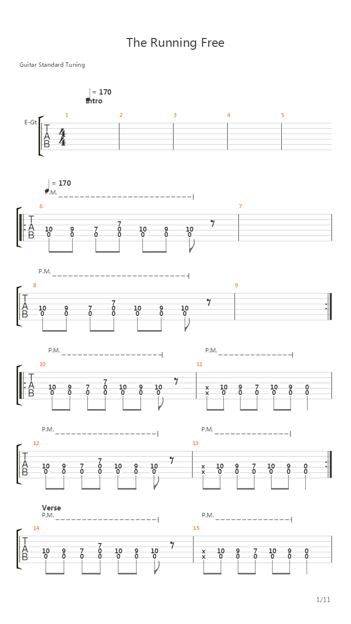 The Running Free吉他谱
