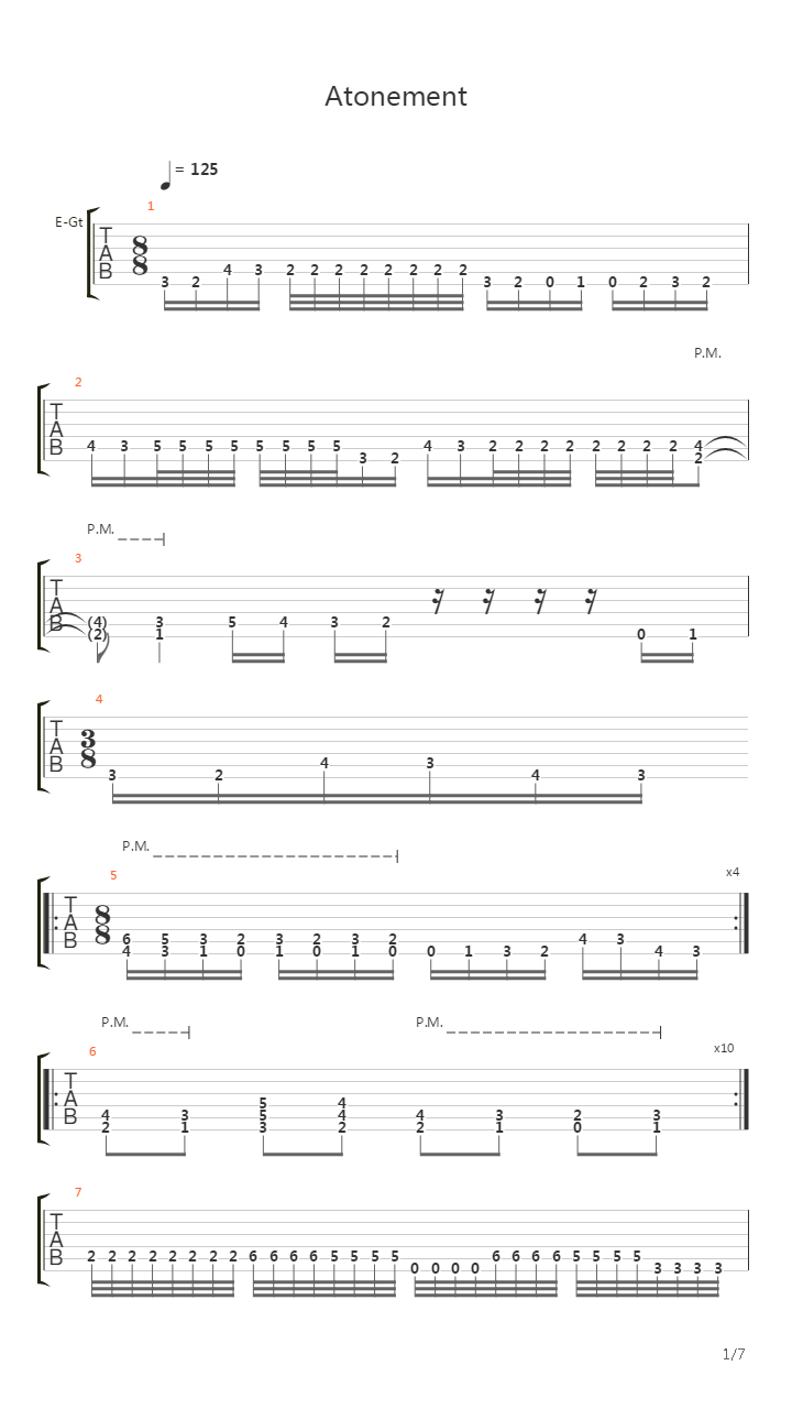 Atonement吉他谱