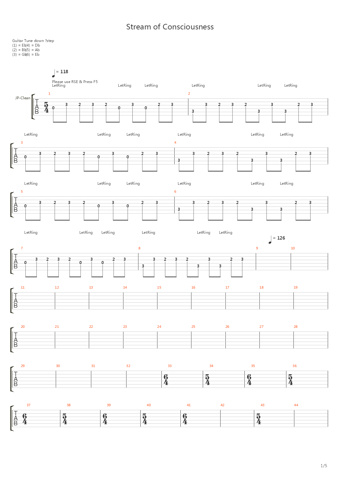Stream Of Consciousness吉他谱