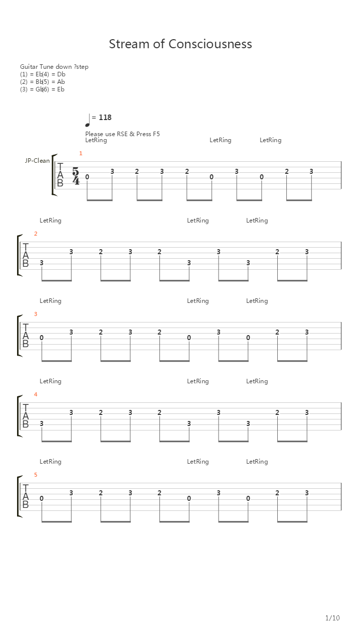 Stream Of Consciousness吉他谱