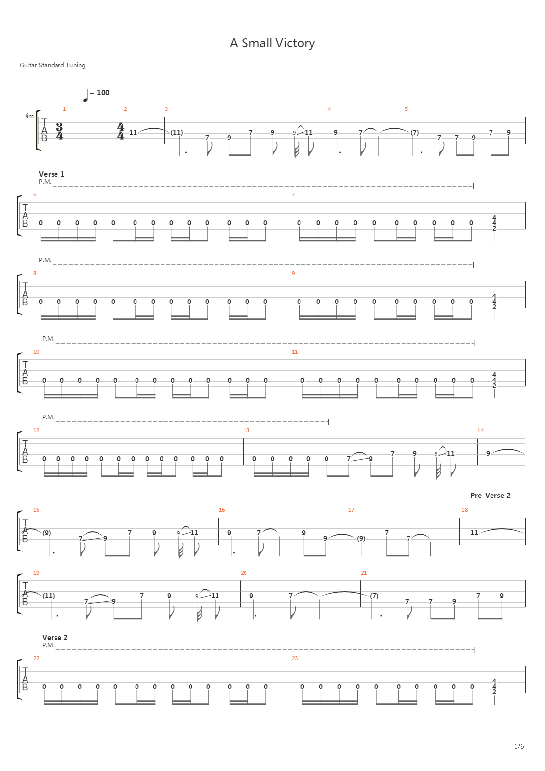 A Small Victory吉他谱