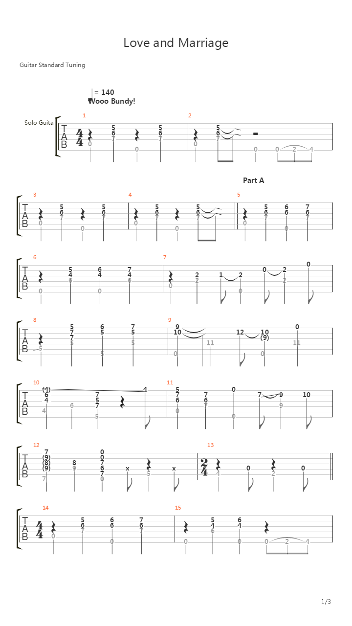 Love And Marriage吉他谱