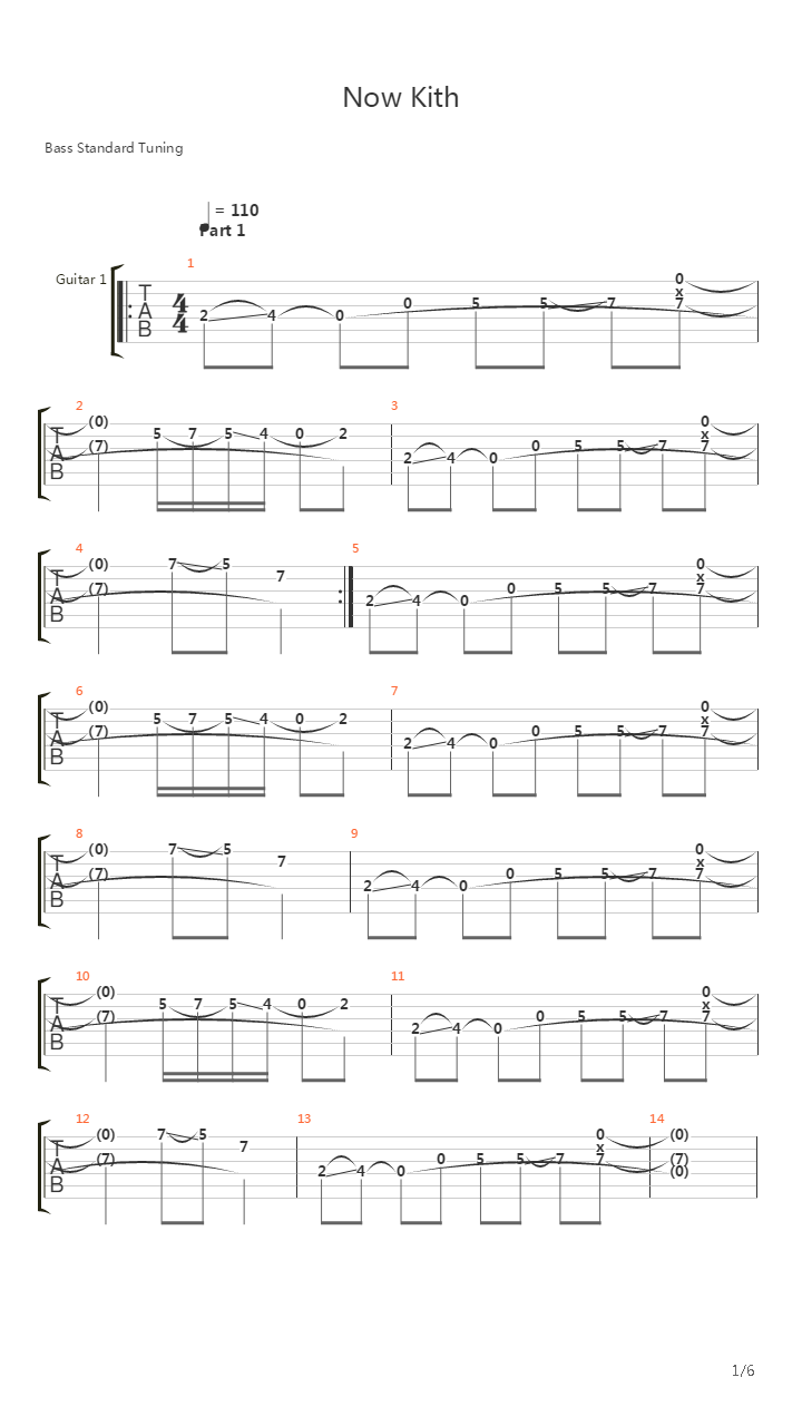 Now Kith吉他谱