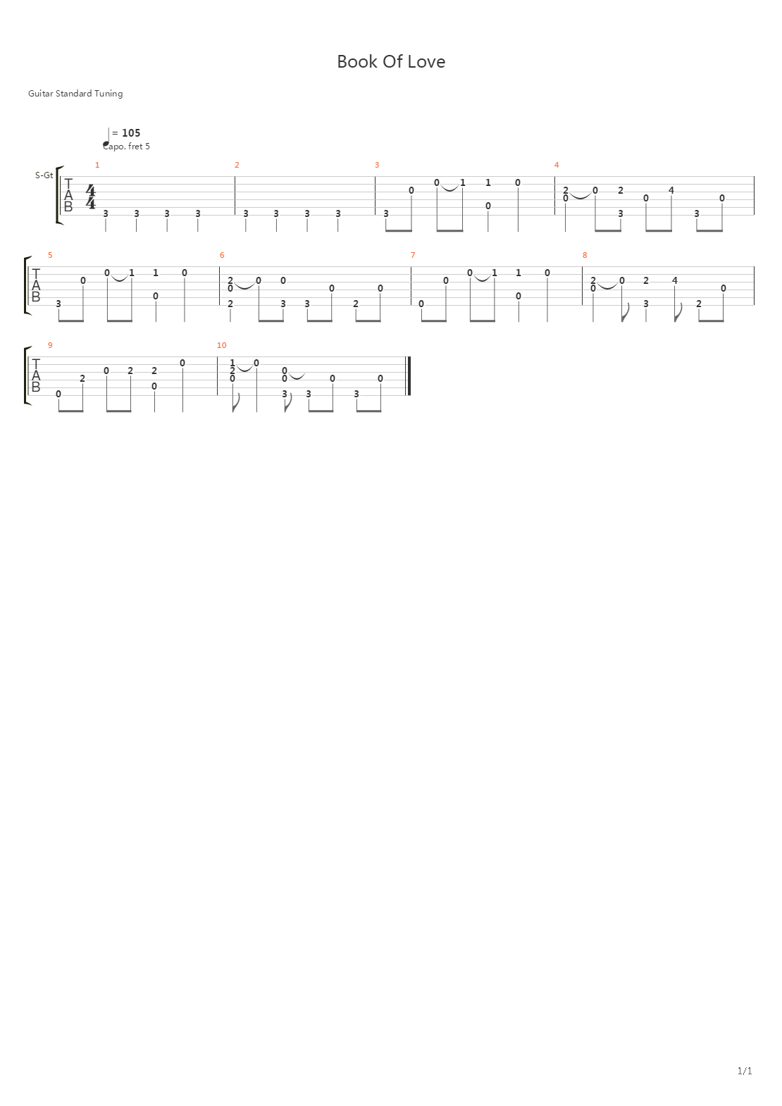 The Book Of Love吉他谱