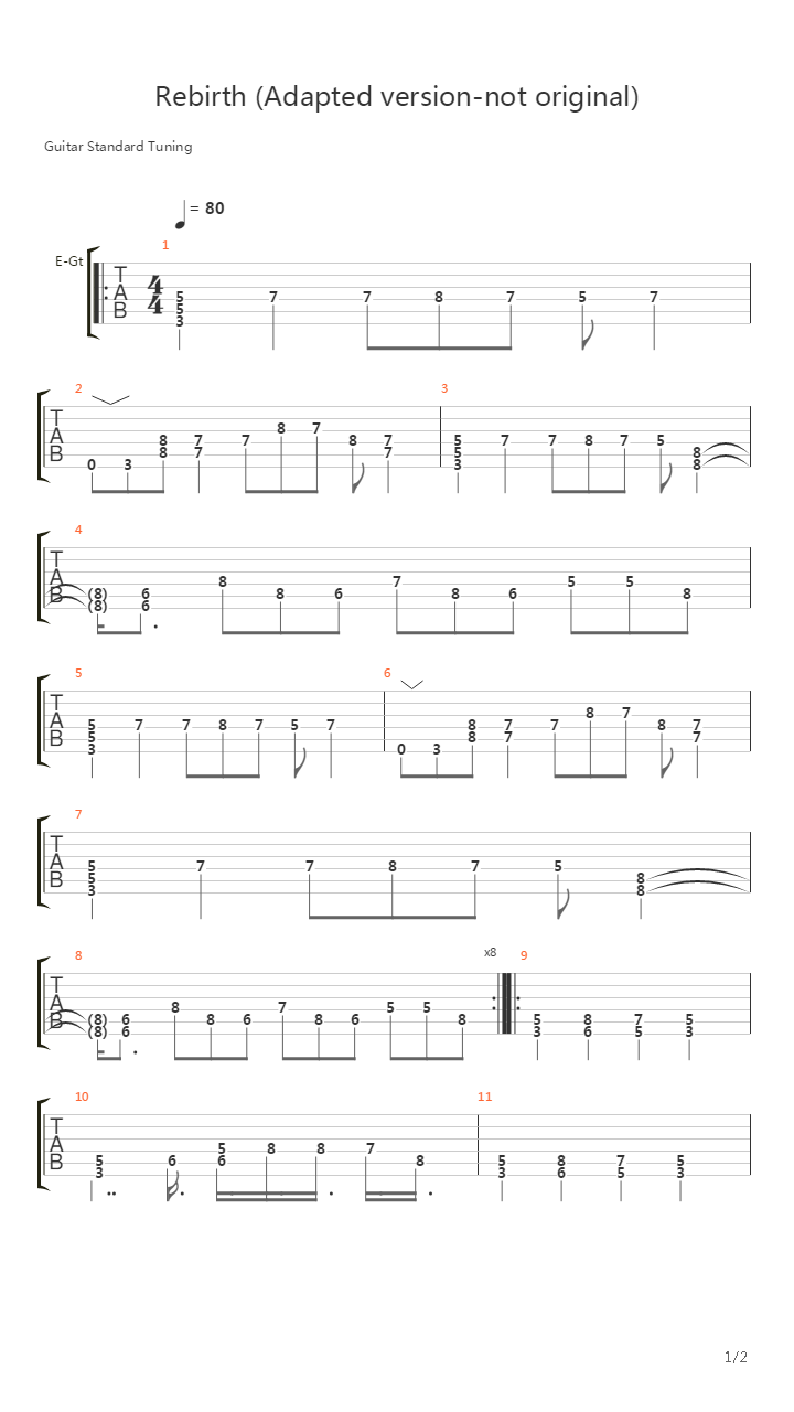 Rebirth吉他谱