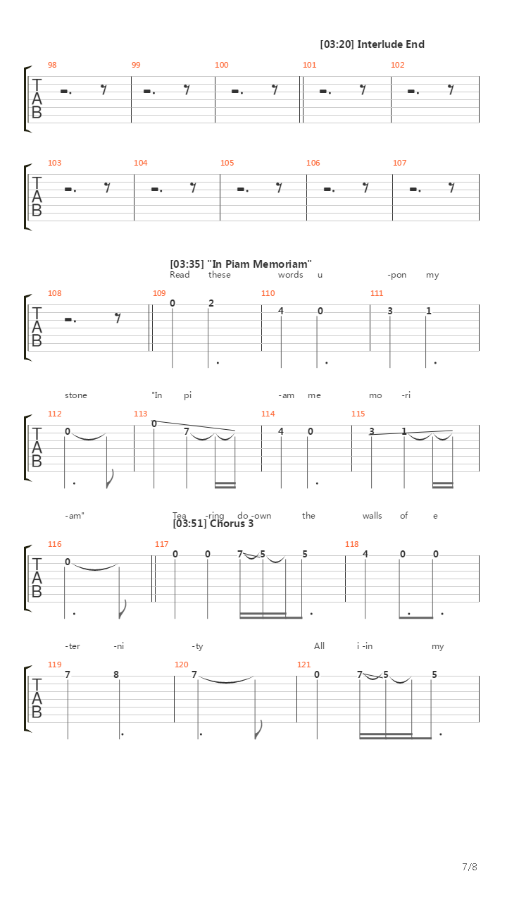 In Memoriam吉他谱