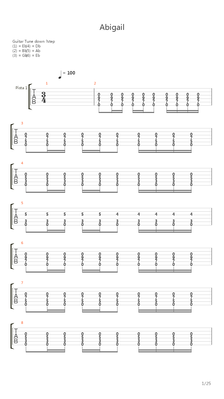 Abigail吉他谱