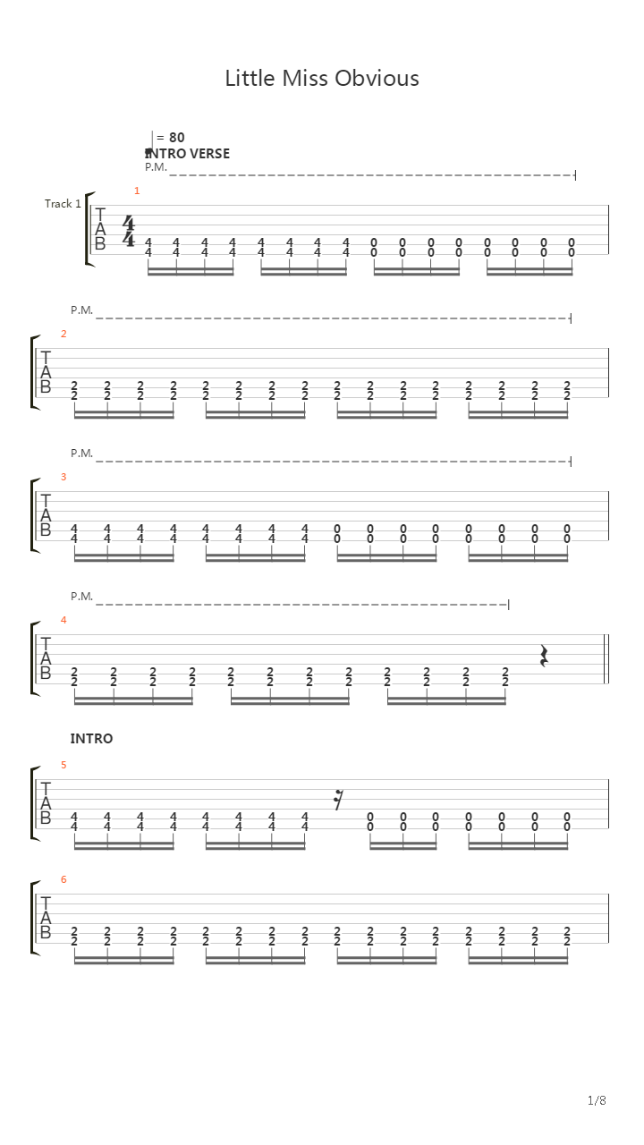 Little Miss Obvious吉他谱