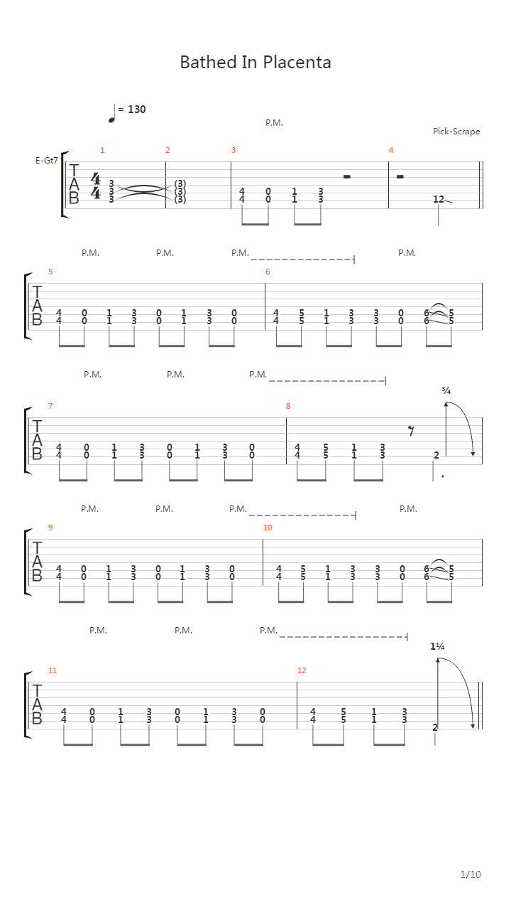 Bathed In Placenta吉他谱