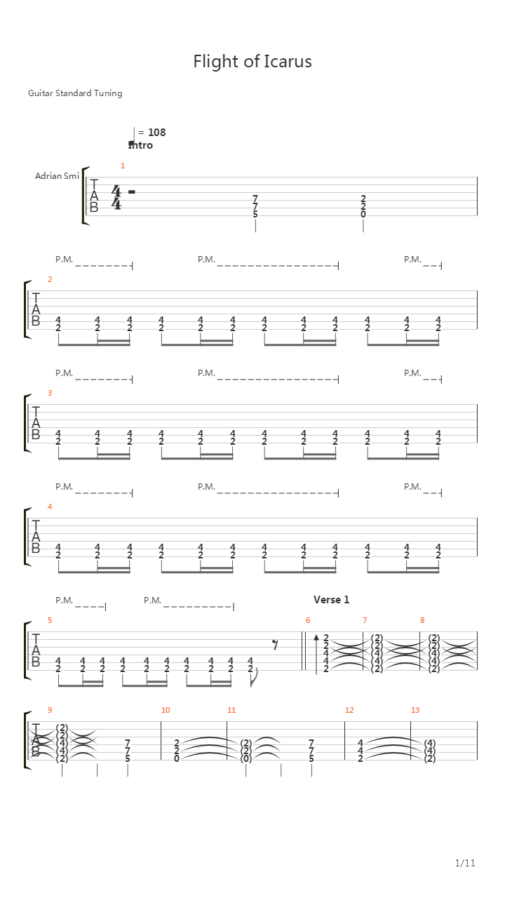 Flight Of Icarus吉他谱