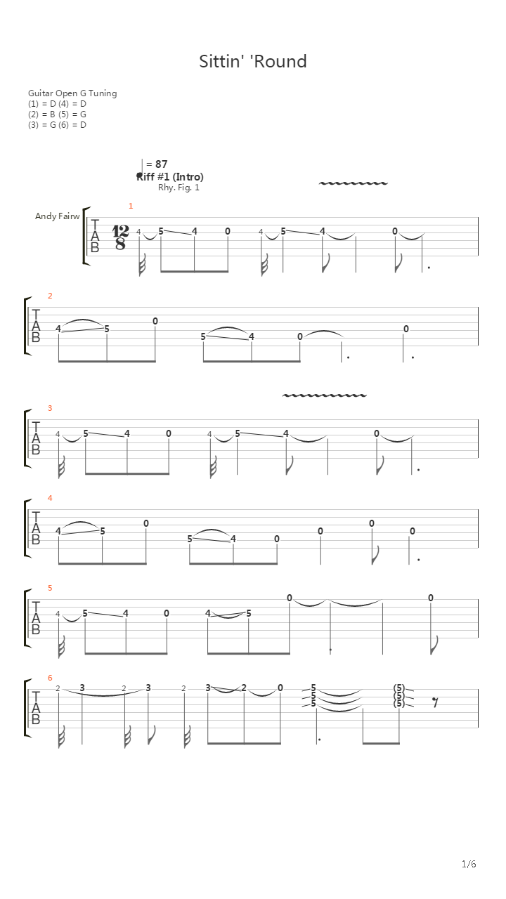 Sittin Round吉他谱