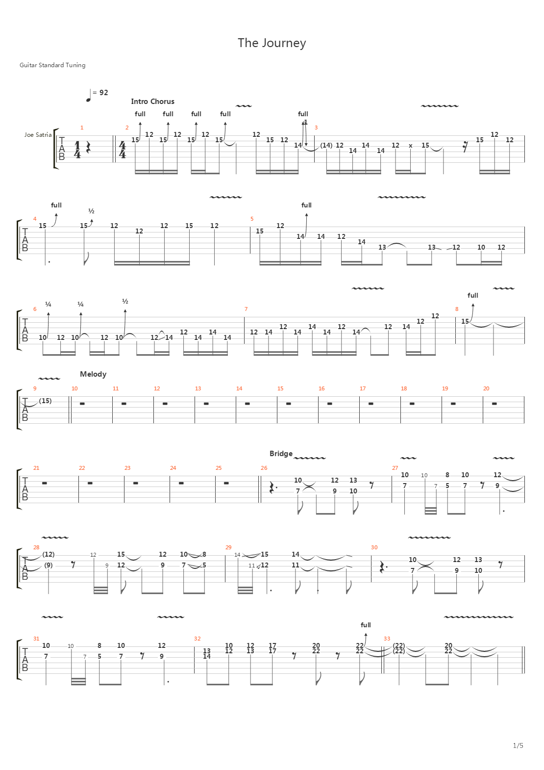 The Journey吉他谱