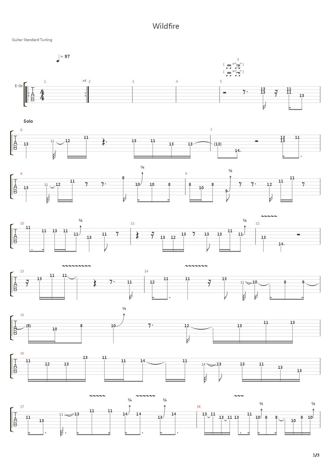 Wildfire吉他谱