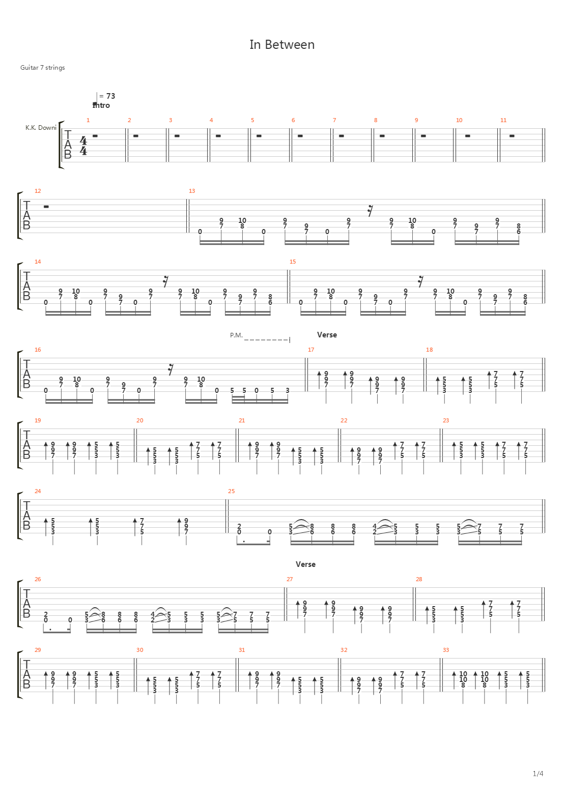 In Between吉他谱