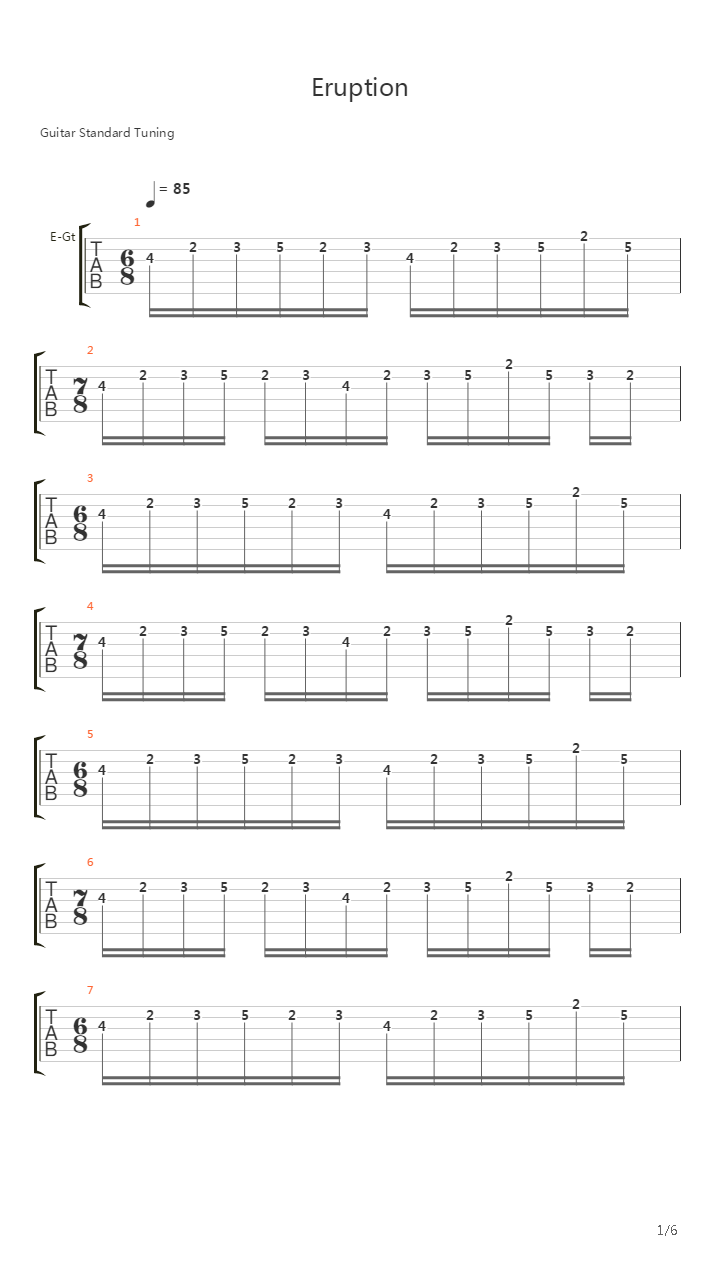 Eruption吉他谱