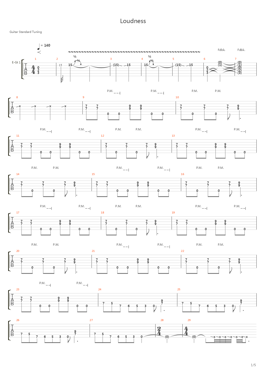 Loudness吉他谱