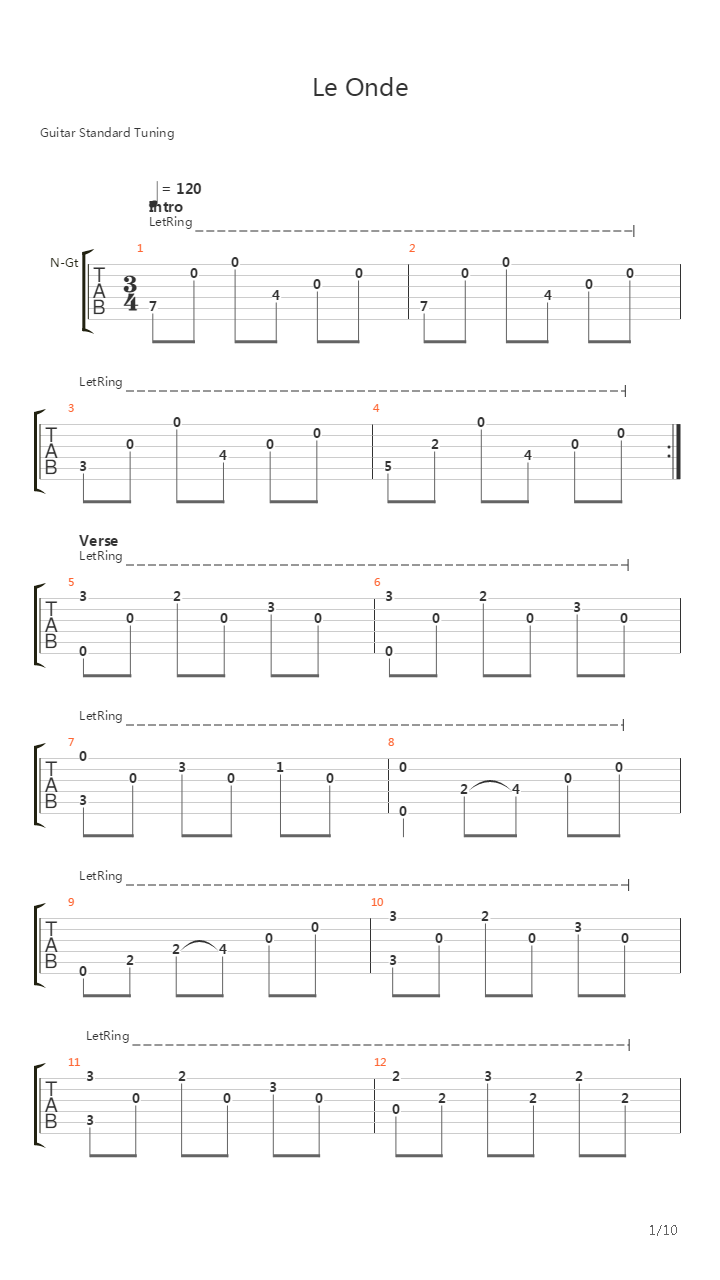 Le Onde吉他谱